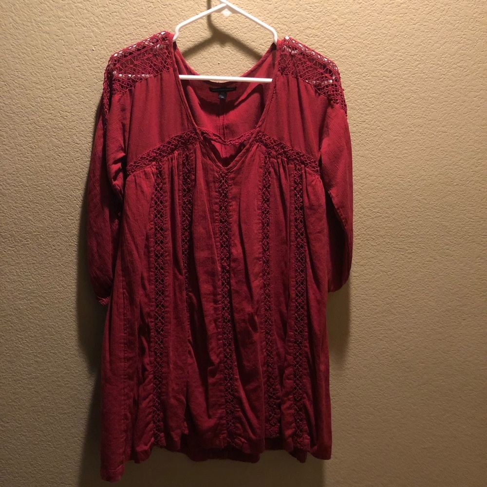 American Eagle Boho Red Dress